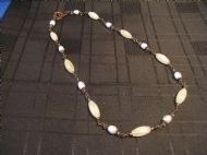 New Jade and Pearl Copper Chain Necklace